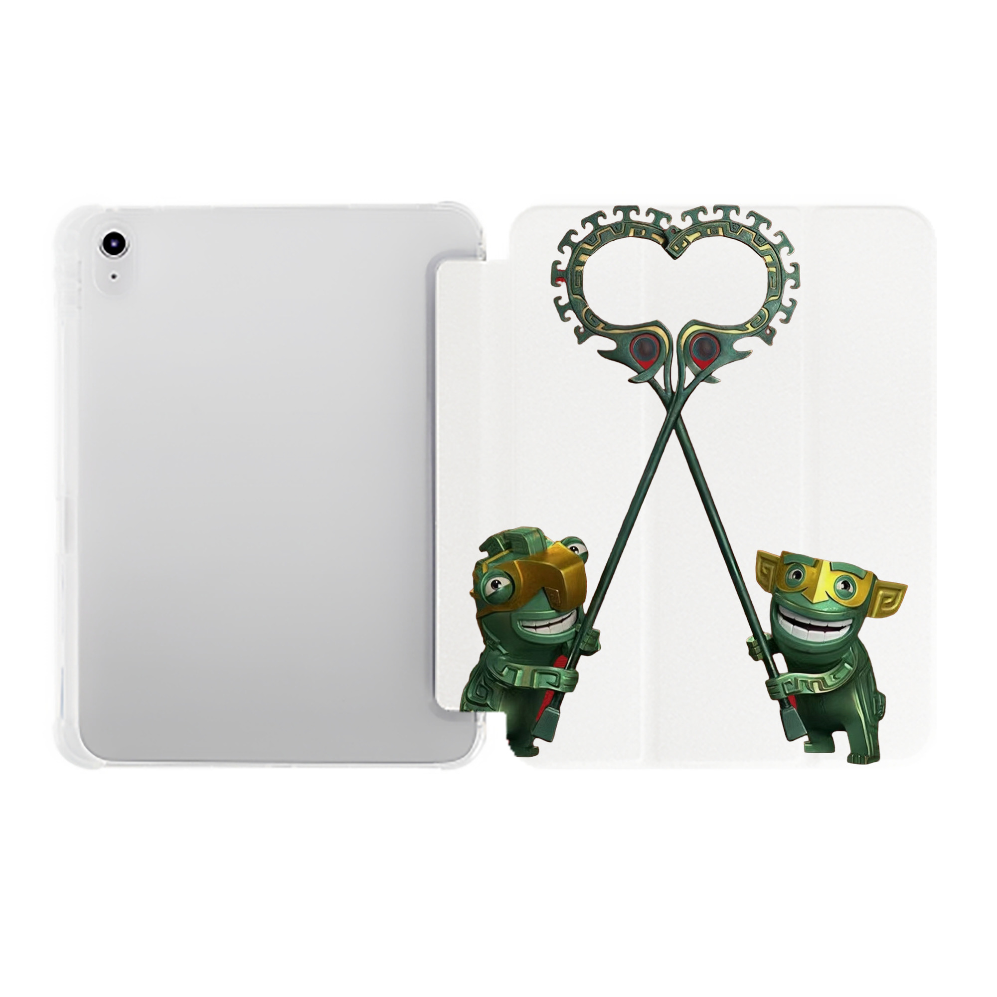 （画像用） Ne Zha 2 ナタ 魔童の大暴れ IPad ケース ペン収納付き 三つ折りスタンド PUレザー×シリコン 対応機種9.5/10.5/10.9インチ